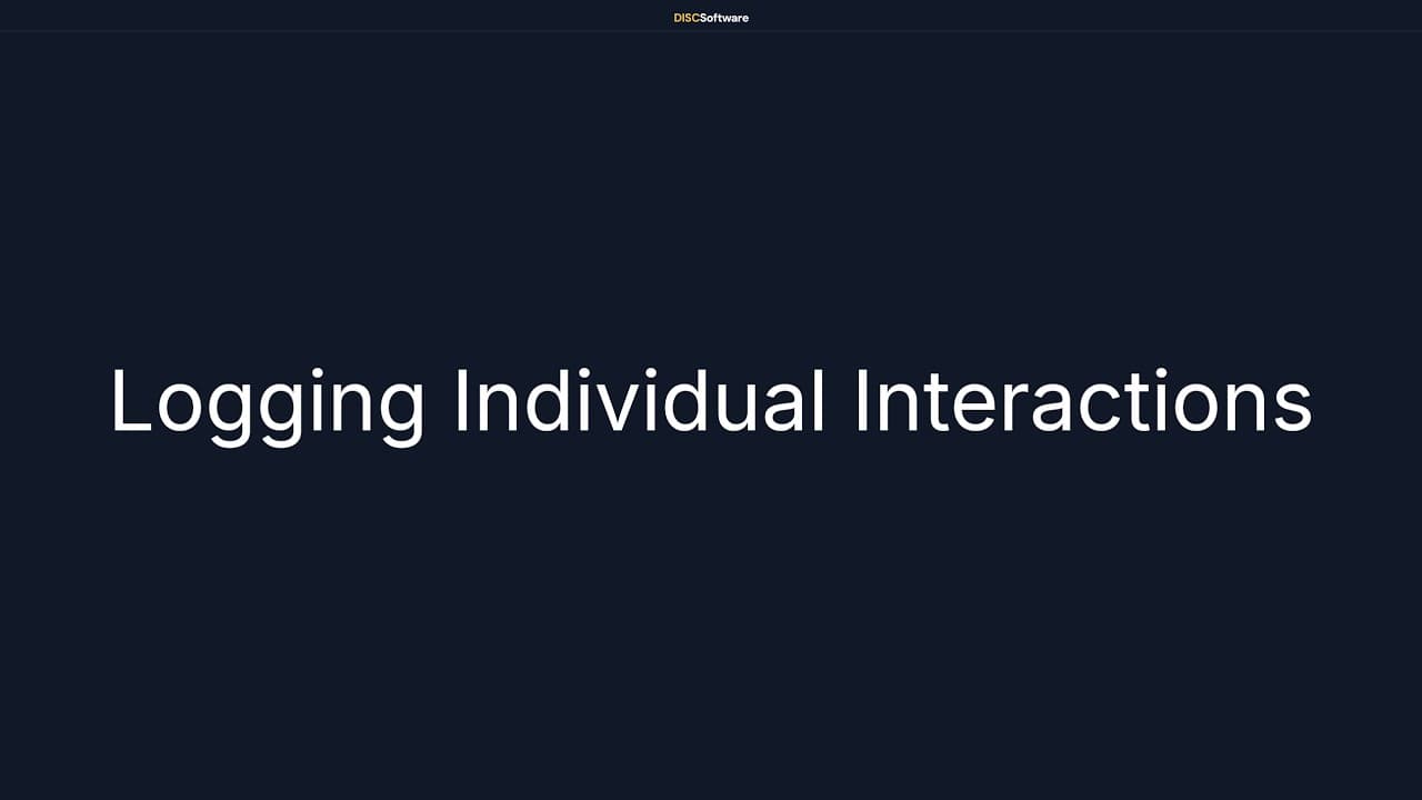 Logging individual interactions video thumbnail