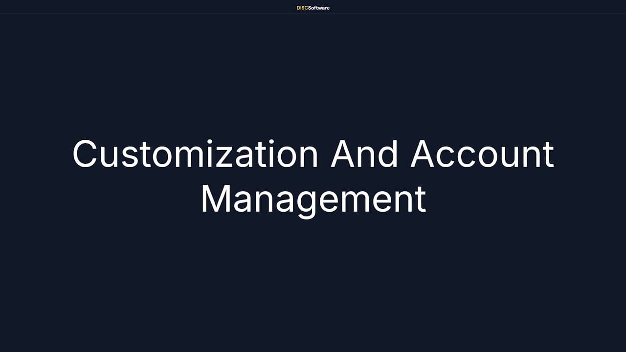 Customization and account management video thumbnail