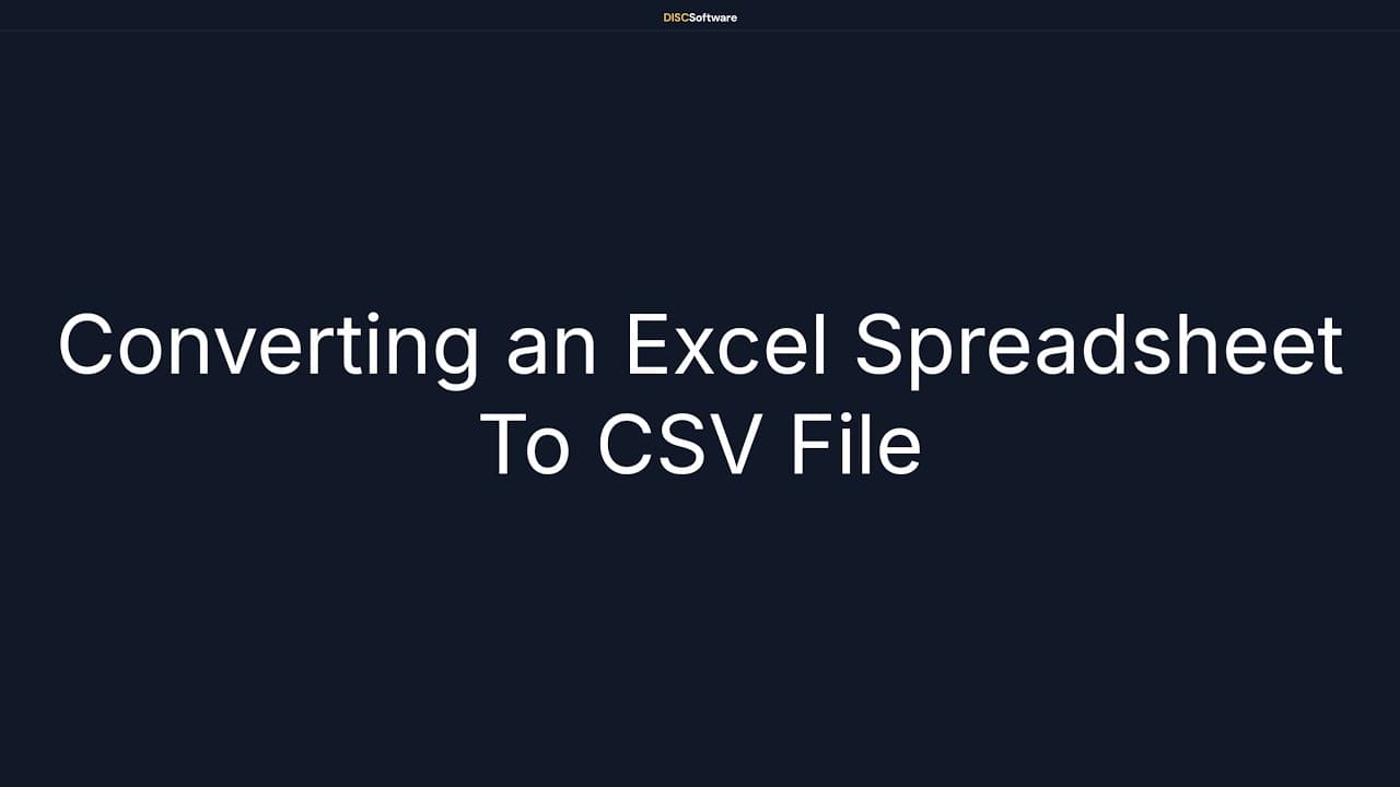 Converting an Excel Spreadsheet to CSV File video thumbnail