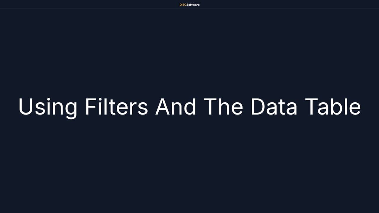 Using filters and the data table video thumbnail